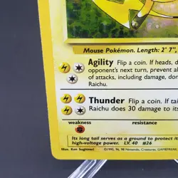 Raichu Base Set 14/102 Pokemon TCG Card Holo Rare WOTC Vintage 1999 - Image 3