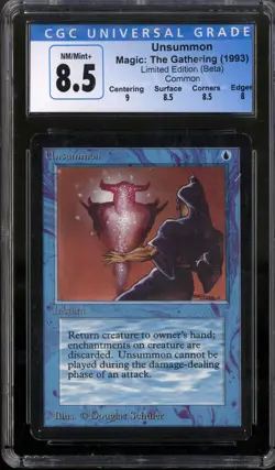 Magic MTG Beta Unsummon CGC 8.5 NEAR MINT NM - Image 1
