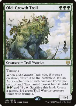 MTG Magic the Gathering Old-Growth Troll (185p/169) Kaldheim Promos LP - Image 1