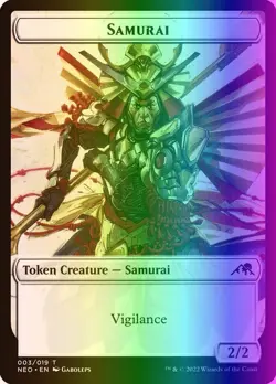 MTG Token - Samurai // Rat Rogue (3/606) Kamigawa Neon Dynasty LP FOIL - Image 1