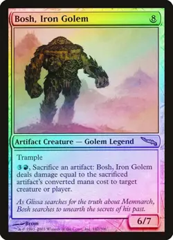 Magic the Gathering BOSH, IRON GOLEM #147/306 Mirrodin Artifact 2003 Foil Rare - Image 1