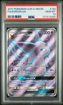 Pokemon Espeon GX Sun & Moon Full Art #140 PSA 10 Gem Mint - Image 1