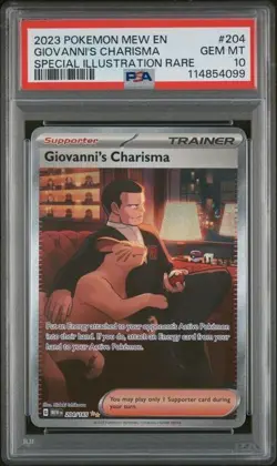 POKEMON 2023 Mew En 151 GIOVANNI'S CHARISMA SIR #204 PSA 10 - Image 1