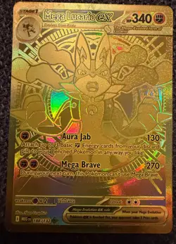 Pokemon TCG Mega Lucario EX 188/132 Evolutions Gold (Pack Fresh) Gold Rare - Image 1