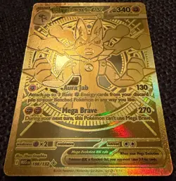 Pokemon TCG Mega Lucario EX 188/132 Evolutions Gold (Pack Fresh) Gold Rare - Image 2