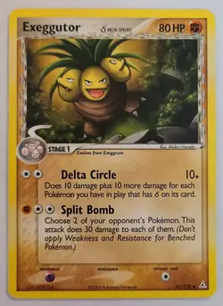 Pokemon EXEGGUTOR (Delta Species) 41/110 EX Holon Phantoms - Played 🍒 - Image 2