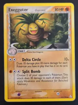 Pokemon EXEGGUTOR (Delta Species) 41/110 EX Holon Phantoms - Played 🍒 - Image 4