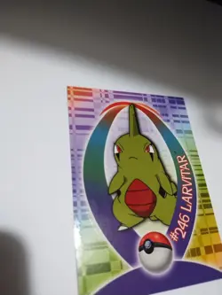 Mint/Nm Pokemon Topps Larvitar Johto League Champions Stickers #34 (#246) Rare - Image 5