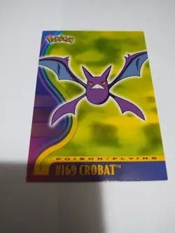 Glossy 2001 Rare Topps Pokemon Johto League Champions Non Holo Crobat #169 - Image 1
