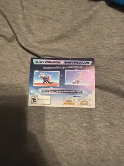 Pokemon Scarlet And Violet Code Shiny Koraidon or Miraidon UNSCRATCHED BRAND NEW - Image 1