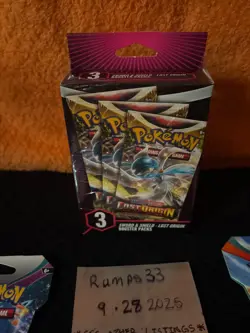 SEALED Pokemon TCG 3 Pack Bundle Lost Origin Sword & Shield Booster + Lot - Image 2