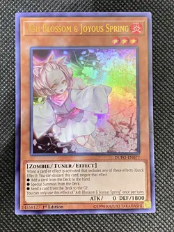 YuGiOh! Ash Blossom & Joyous Spring DUPO-EN077 Ultra Rare 1st Edition Near Mint - Image 1