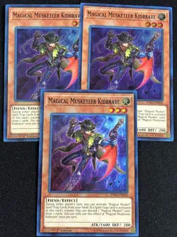 YUGIOH MAGICAL MUSKETEER KIDBRAVE SPWA-EN018 1ST SUPER X3 NM - Image 1