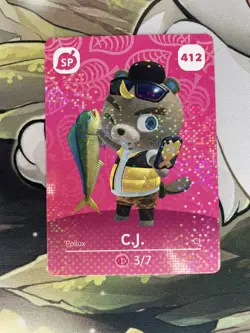 C.J. #412 Animal Crossing Amiibo Card Authentic Series 5 MINT NEVER SCANNED - Image 1
