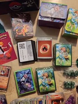 Pokemon Cards Lot - 70+ Bulk Cards Stellar Crown Surging Sparks Plus Accessories - Image 4