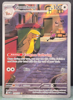 Gumshoos Illustration Rare 153/132 Mega Evolution Pokemon TCG Near Mint Card NM - Image 1