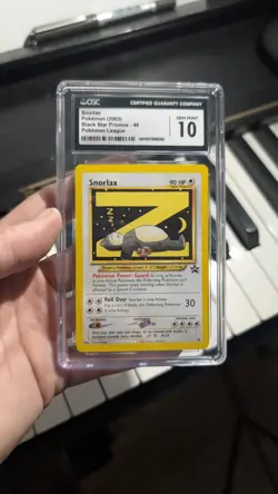 CGC 10 GEM MINT Snorlax #49 Black Star Promo Pokemon Card 2002 WOTC Rare League - Image 1