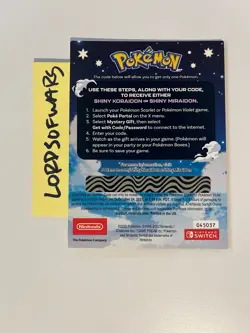 Shiny Koraidon & Miraidon Pokemon Scarlet Violet Code Card - Gamestop - Image 2