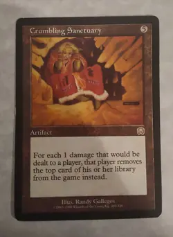Crumbling Sanctuary Magic the Gathering MTG Mercadian Masques Rare Artifact Mp - Image 1