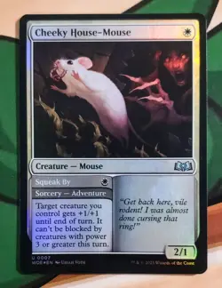 X 1 Cheeky House-Mouse FOIL Wilds of Eldraine 007 MTG Magic The Gathering - Image 1