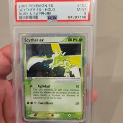 Pokemon 2003 #103 Scyther Ex Holo (Spanish) Ruby & Sapphire Psa 9 Mislabeled - Image 1