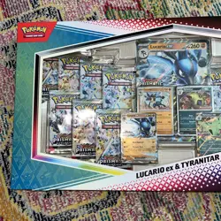 Pokemon TCG SV Prismatic Evolutions Lucario EX & Tyranitar EX Premium Collection - Image 2
