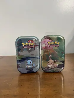 Pokemon TCG Kanto Friends Mini Tins Squirtle and Eevee Lot Of 2 New Sealed - Image 1