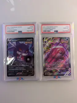 2021 Pokemon Gengar VMAX & V Full Art Fusion Strike PSA 10 - Image 1