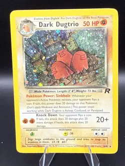 Team Rocket Pokemon Card Dark Dugtrio Holo 6/82 NM Near Mint MP - Image 1