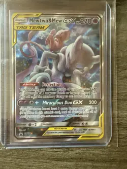 Pokemon Card - Mewtwo & Mew GX SM191 (Full Art) Black Star Promos Tag Team Holo - Image 2