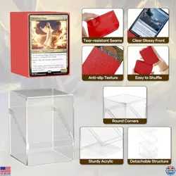 6-Pack Clear Commander Deck Boxes with 600 Sleeves & Dividers for MTG Cards - Image 5