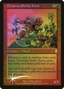 Odyssey MTG FOIL Dwarven Strike Force Magic - Image 1
