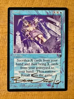 MTG Magic the Gathering - RECALL - Legends - SIGNED by Brian Snoddy (Full Auto) - Image 1