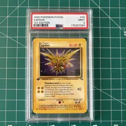 PSA 9 MINT Zapdos Fossil 1st Edition Rare 1999 Pokemon WOTC 30/62 -36 - Image 1