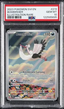 2023 POKEMON SVI EN-SCARLET & VIOLET ILLUSTRATION RARE #219 BOMBIRDIER PSA 10 - Image 1