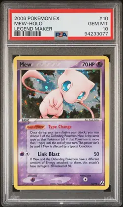Pokemon Mew EX Legend Maker Holo Rare #10 PSA 10 Gem Mint - Image 1