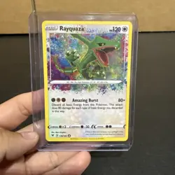 Rayquaza 138/185 Sword & Shield Vivid Voltage Holo Pokemon TCG Double Sleeved - Image 1