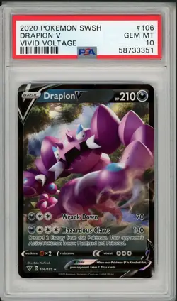 2020 Pokemon SWSH Vivid Voltage Drapion V #106 PSA 10 - Image 1