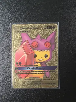 Pikachu Mega Sableye Tag Cosplay Gold Foil Fan Art Textured Collector Pokemon - Image 1