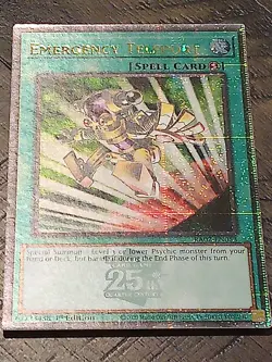 Yugioh #RA02-EN053 Emergency Teleport Quarter Century Secret Rare 1st Edition NM - Image 1