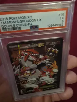 Pokemon TCG Team Magma's Groudon-EX Double Crisis Holo Card 15/34 PSA 5 - Image 5