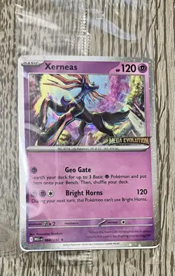 Pokemon 064/132 Xerneas Sealed Rare Holo Promo Stamped Card Mega Evolution - Image 1