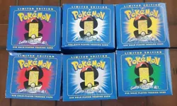 1999 Burger King POKEMON 23k Gold Cards Complete Boxed Set Of 6 Blue w/Charizard - Image 2