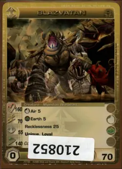 (210852) BLAZVATAN 160/70/55/140/70 (1 Max Stats) Ultra Rare Foil Chaotic Card - Image 1