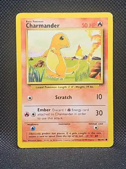 1999 WOTC Pokemon Base Set Charmander Non Holo Pokemon Card #46 Light Play/NM - Image 1