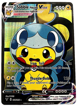 Sobble Pikachu Pokemon Card VCOS Holo Cosplay w/ Video - Image 1