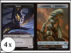 MTG - 4 x Snake / Myr Double-Sided Token - Tarkir: Dragonstorm - Playset 4x x4 - Image 1