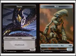 MTG - 4 x Snake / Myr Double-Sided Token - Tarkir: Dragonstorm - Playset 4x x4 - Image 2