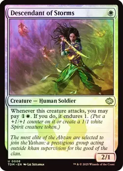 Descendant of Storms NM Foil Tarkir: Dragonstorm [TDM] MTG Uncommon #0008 Mint - Image 1