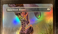 MTG Swiftfoot Boots U 0355 Borderless Foil FDN Foundations NM - Image 2